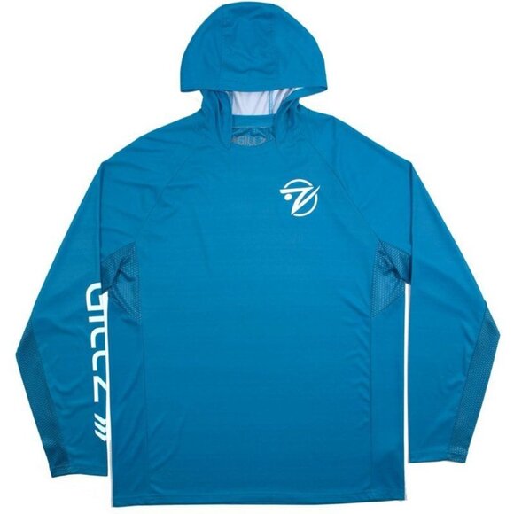 Gillz Men's UV Tournament Hoodie Hawaiian Ocean Blue SZ. M Fishing NEW~~~~ - Picture 1 of 6